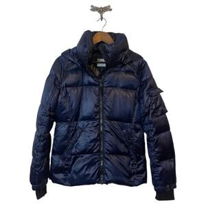 S13 New York Dark Blue Down Filled Puffer Jacket Women's Size Medium